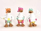 3er-Set Lustige Bade-Enten mit Schwimmring Figuren aus Poly (Bunt) B6cm x H8cm x T4cm
