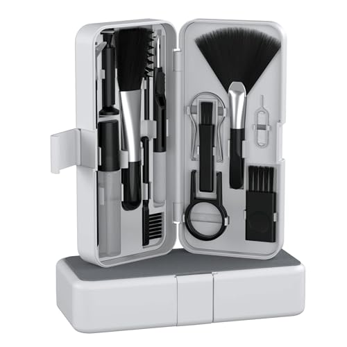 Image of Amazon Basics Clean N 19-in-1 Smart Gadget Cleaning Kit | Multi-Device Cleaner for Smartphones, Laptops, Tablets, Earbuds & Keyboards | Compact All-in-One Electronic Cleaning Tool (White)