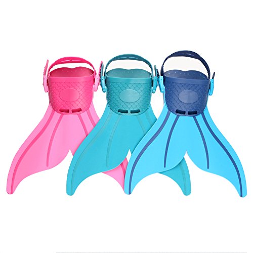 image for Funcilit Monofin Adjustable Mermaid Tails Swim Fins with 3 Colors for 