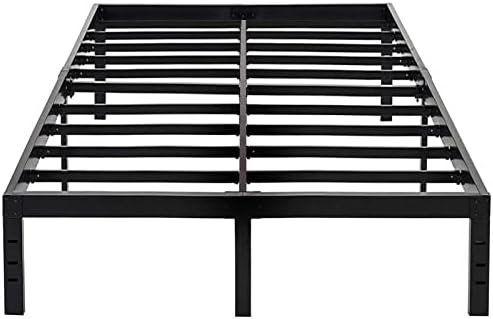 Metal King Bed Frame 14 Inch High 3000 lbs Heavy Duty Metal Bed Platform No Box Spring Needed Easy to Assemble Non-Slip Noise Free-Black-King Size