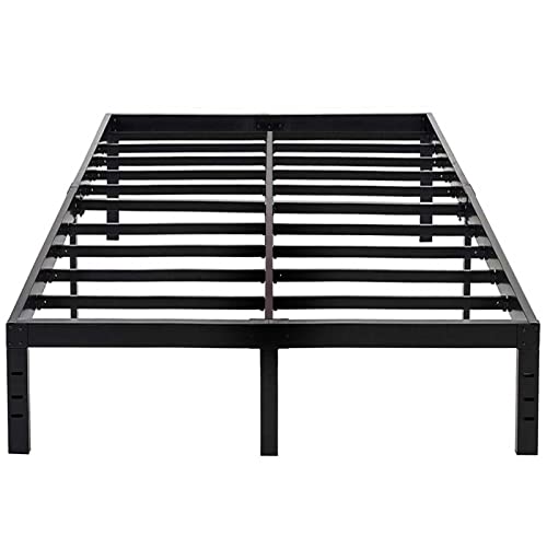 Metal King Bed Frame 14 Inch High 3000 Lbs Heavy Duty Metal Bed Platform No Box Spring Needed Easy To Assemble Non-Slip Noise Free-Black-King Size #TOP30