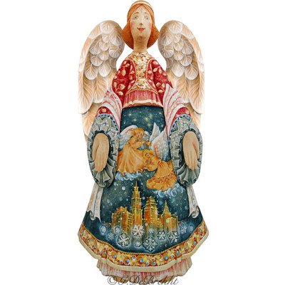 G. Debrekht Guardian Angel One-Of-A-Kind Wood Carving, XX-Large