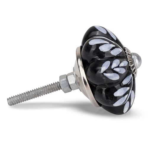 FURNISHFUL FINESSE Knobs for Cabinets and Drawers Assorted Black & White Ceramic Cupboard Wardrobe Furniture Knob Door Pull Handles for Dresser Kitchen Wardrobes Boho Home Interior Decor - Pack of 20 by FURNISHFUL FINESSE - Used condition - Image 2