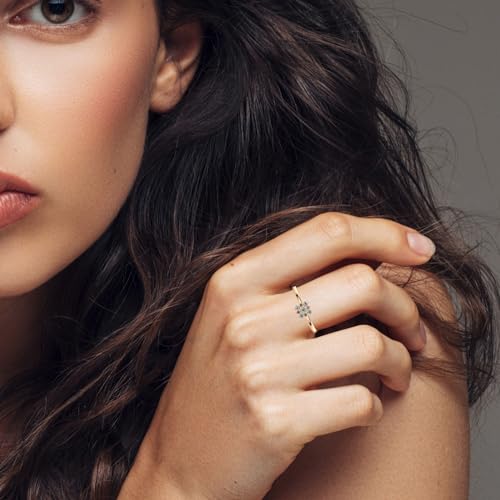 Image of Sterling Silver & Certified Lab Grown Diamond 0.09cts | Ring For Women /Girls | Stylish & Elegant | VGR0398