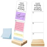 HTBIG Self Talk Team Meeting Monitor Memo Board with Removable Wooden Base