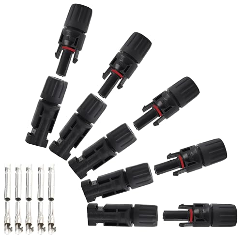 IGOYE 10PCS IP67 Waterproof Solar Connector Solar Panel Cable 5 Pairs PV Connectors Male/Female (5Pairs 10AWG)