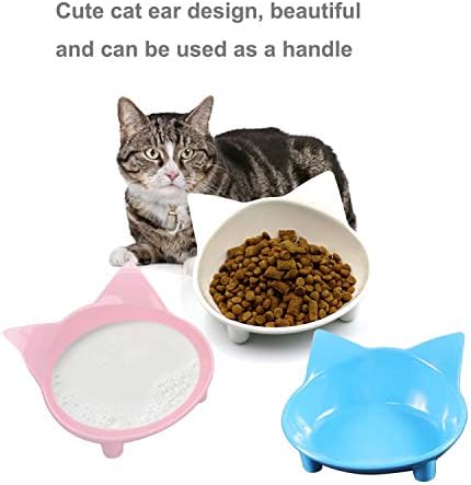 SUOXU Cat Bowls, Anti-slip Multi-purpose Pet Feeding Bowl,Pet Water Bowl Cat Feeding Bowl, 3-Pack Color Cat Dish Cat Food Bowl