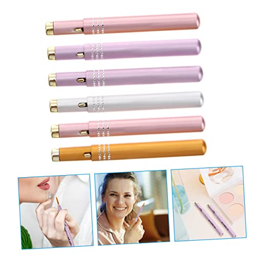 Hemoton Retractable Lip Brush Lip Scrub Brush Makeup Brush Double Ended Makeup Brush Reusable Lip Brush Retractable Lip Liner Brush Travel Lipstick Brushes Lip Brush Exfoliating Trunk 6Pcs #TOP1