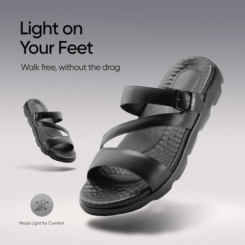 Image of Frido Cloud Comfort Orthopaedic Sandals for Women | Arch Support & Heel Cushion | Anti-Slip Sole, Adjustable Buckle | Lightweight Soft PU Footbed | Available in Open Toe & Toe Separator Style