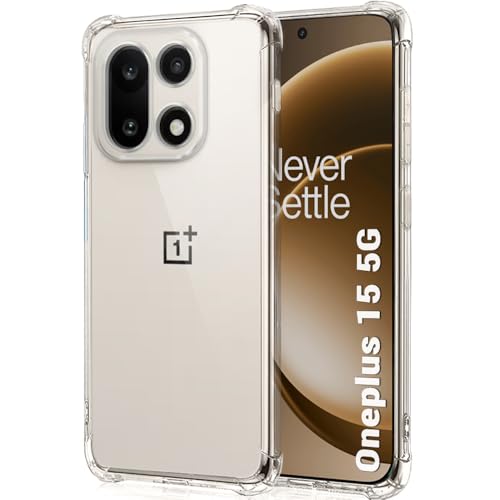 Image of TheGiftKart Crystal Clear Back Cover Case for OnePlus 15 5G | Raised Bumps for Camera & Screen Protection | Ultra Clear Soft Silicone Back Cover Case for OnePlus 15 5G (TPU, Transparent)