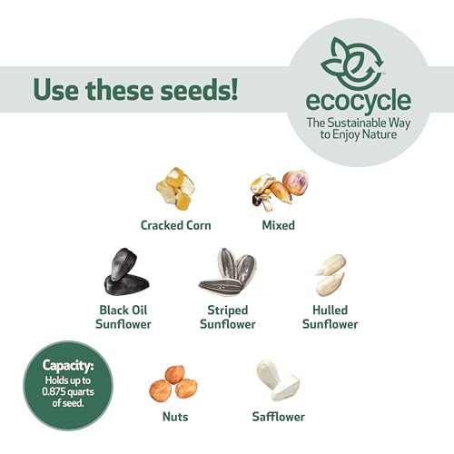 EcoCycle Tasty Tidbit Recycled Plastic Bird Feeder with Fresh Seed Tray for Wild Birds and Outdoor Décor, 0.875 Quart Capacity, Blue by EcoCycle - Used condition - Image 6