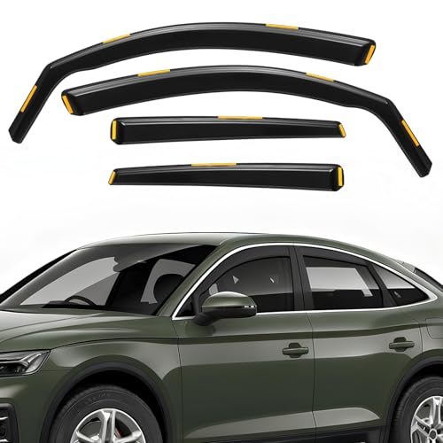 GEARCELL Windabweiser Regenschutz Fenster Visier links & rechts braun kompatibel mit Audi Q5 mk1 2008-2016 5-Türer SUV Regenschutz Schatten Ersatz
