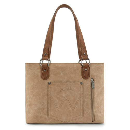 Montana West Wrangler Tote Bag for Women Multi Pockets shoulder bag western purse Medium Zipper Handbags with Woven Top-Handle WG217-2002TN by Montana West - Used condition - Image 6