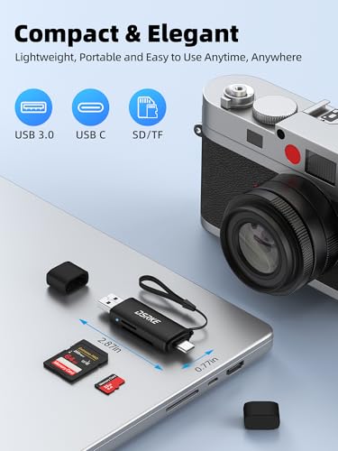 DSRKE Lector Tarjetas SD y Micro SD Adaptador USB C 3.0 Doble Ranura