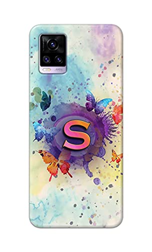 Image of PRINTFIDAA� Printed Hard Back Cover Case for Vivo V20 | Vivo V20 2021 Back Cover (Alphabet S) -2808
