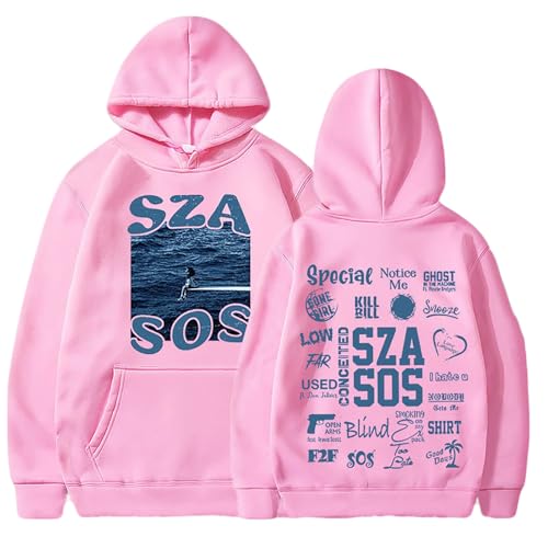 Sweat à capuche SZA SOS en coton grand format la solution contre le froid et le style fade