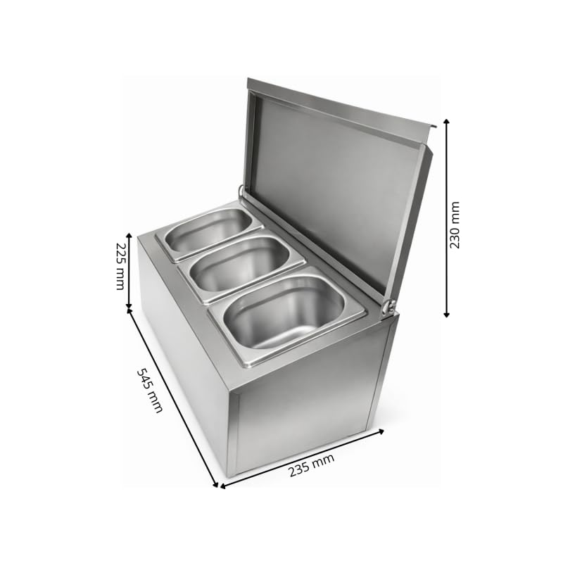 Générique Supporto per vasche Gastro GN 1/6-3 vassoi in acciaio inox incluso
