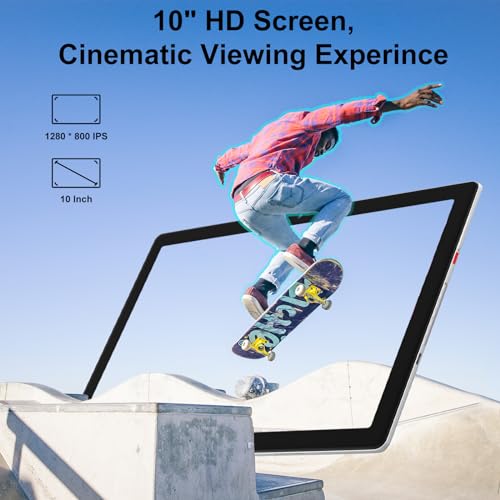 FancyDay 10 inch Tablet Android 13, 6(2+4) GB RAM+64GB ROM Tablet with Quad-core Processor, 5MP+8MP Dual Camera, 5000mAh, 1280 * 800 IPS Display, Wifi, Bluetooth, Type-C (Silver) - Image 5