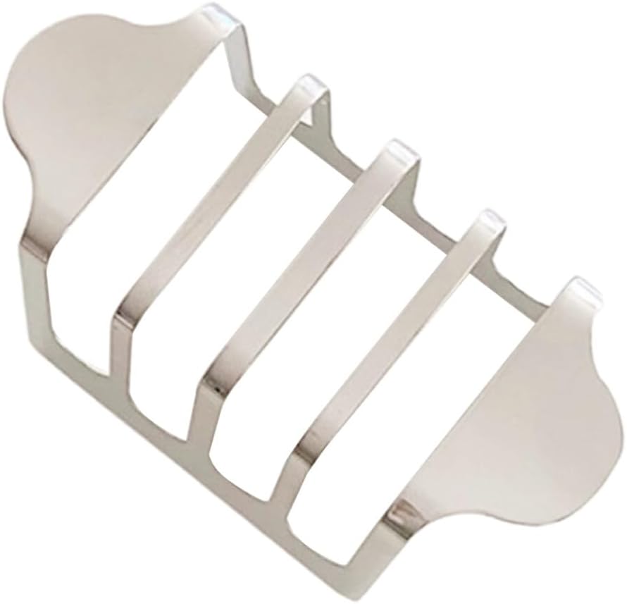 Uonlytech4 Slots Slice Toast Rack Holder Stainless Steel Countertop Toast Stand Non Stick Bread Holder Food Cooling Racks Air Fryer Accessories