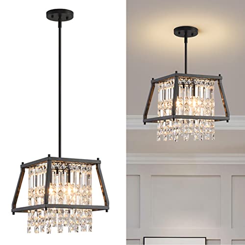 Lustre de salle à manger sans zone d'ombre, suspension cristal 40cm facile à monter