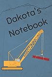  Dakota\'s Notebook: Construction Equipment Crane Cover 6x9\