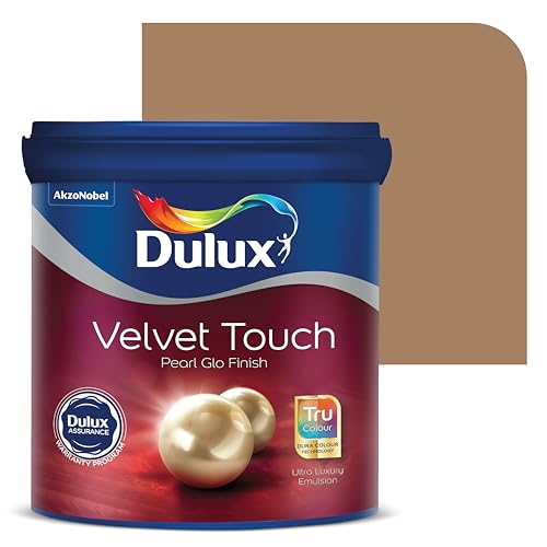 Image of Dulux Velvet Touch Pearl GLO Interior Emulsion Paint (4L, Creme Brulee) - Luxurious soft-sheen wall paint, highly durable, washable, rich, intense colors, with 6-year warranty