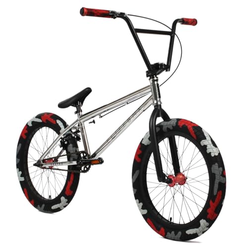 Elite BMX 18', 20' & 26' Model Freestyle Bike - 3 Piece Crank (20', Chrome)