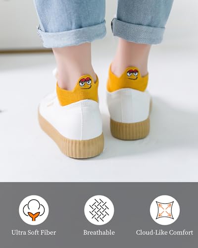Socks for Women Funny Novelty Crew Ankle Socks 5 Pairs (4-8)3