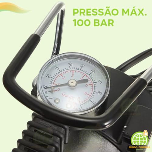 Mini Compressor De Ar Veicular Portatil 12v 150 PSI Elétrico Para Pneu Carro Bike Moto Mundo Compras