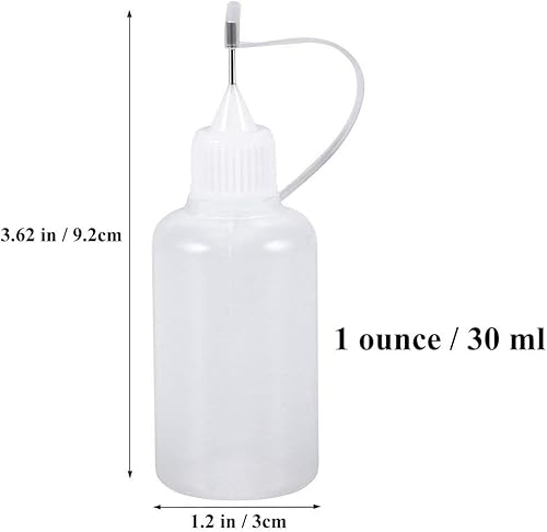 Miniatura 3 de Onwon Aplicador de botella de pegamento con punta de aguja de precisión, 1 onza/1.0 fl oz, aplicador vacío, engrasador, botella exprimible para