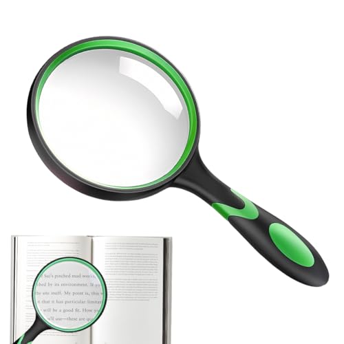 Androxeda Lupa Grande De Lectura De Mano con Lente De 50, Inastillable Lente De Aumento para Personas Mayores, Niños, Lectura, Manualidades, Libros, Insectos, Inspección