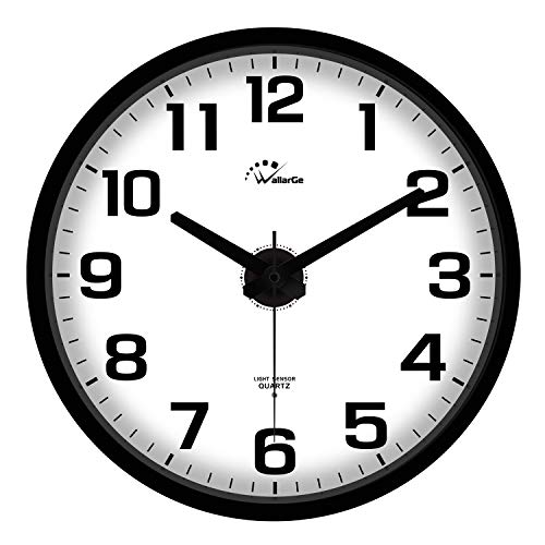 Wallarge Night Light Wall Clock For Bedroom - 12 Inch Silent Battery Operated Wall Clocks For Living Room/Kitchen,Large Digital Display,Adjustable Brightness,Easy To Read Both Day And Night. #TOP1