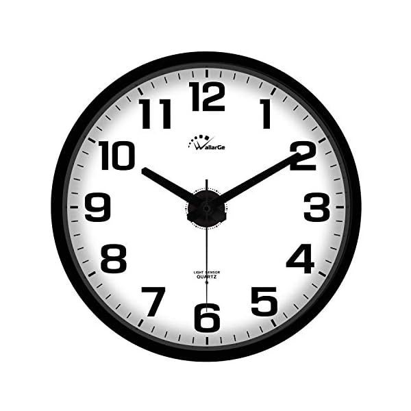 WallarGe Night Light Wall Clock for Bedroom Silent Lighted up Wall