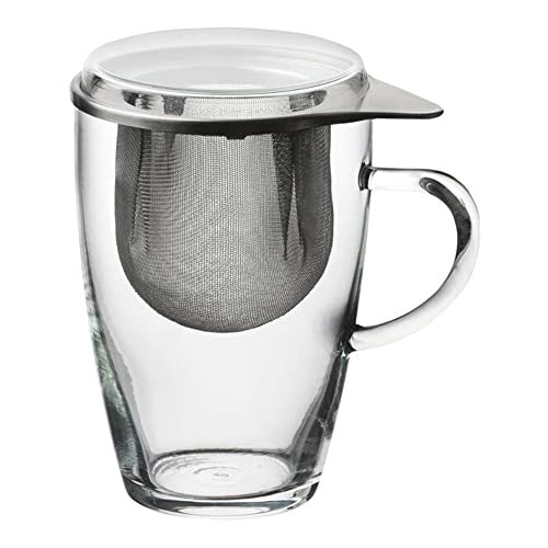 Bohemia Cristal Lyra Verre à thé avec tamis en acier inoxydable 0,35 l Hauteur 130 mm Cover