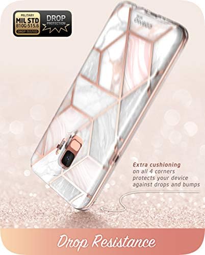 i-Blason Samsung Galaxy S9 Case, [Built-in Screen Protector] [Cosmo] Full-body Glitter Sparkle Bumper Protective Case for Galaxy S9 (2018 Release) (Marble) - 5.8 inches