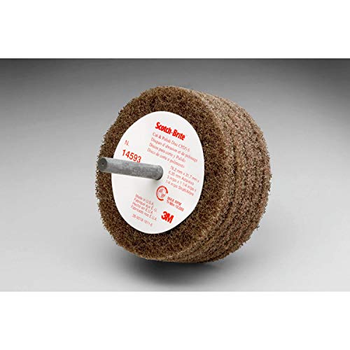 Scotch-Brite(TM) Cut and Polish Disc D5, Aluminum Oxide, 3 Diameter, Medium Grit, Tan (Pack of 10)