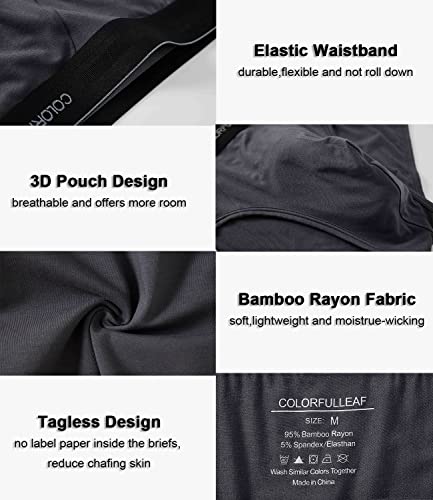 Colorfulleaf Mens Underwear Briefs Soft Bamboo Rayon Underwear For Men No Fly Tagless Pouch Briefs 3-Pack(Dark Grey,M) #TOP4