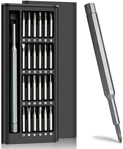 24 in 1 Premium Precision Screwdriver Set, Small Screwdriver Set with Phillips Head & Flathead, Magnetic Mini Screwdrivers Kit for Fixing Electronics, PC and Eyeglass Repairing