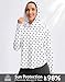 Women's UPF 50+ Sun Shirt with Hoodie Long Sleeve UV Protection Shirts Lightweight Hiking Fishing Shirts for Women(Black Dot,M)