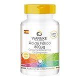Ácido fólico 800µg – 100% vegano – Vitamina B9 – 100 comprimidos | Warnke Vitalstoffe
