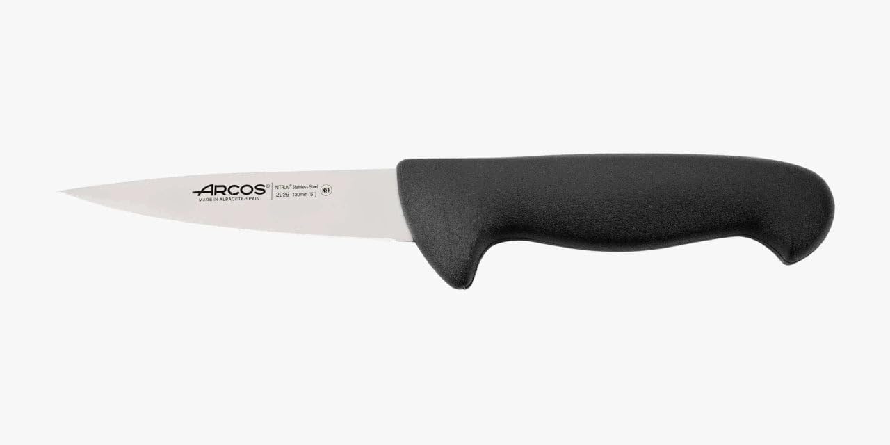 Arcos Series 2900 - Butcher Knife Steak Knife - Blade Nitrum Stainless Steel - Polypropylene Black Handle - Color Identification System - 7'' Size - Heavy Duty and Durable - 2900 Series - Color Black