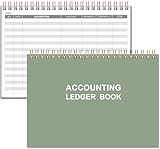 Accounting Ledger Book - A5 Ledger Book for Bookkeeping, Small Businesses & Personal Use, Expense Tracker Notebook for Tracking Money, Expenses, Deposits & Balance, 8.5