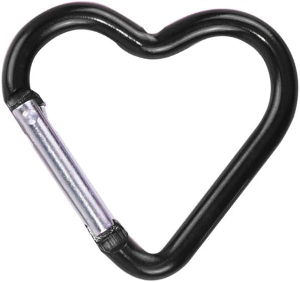 1pc Black Heart Shape Carabiners Keychain Clips,Snap Hook Key Ring Multifunctional Keychain Clip for Camping Accessories Backpack Water Bottle Aluminum Alloy?Accessory and Keychain Carabiners