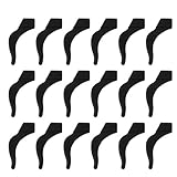 iplusmile 20 Paar rutschfeste Brillenohrgriffe Silikon-Ohrhaken Brillenhalter für Brillen Sonnenbrillen (Schwarz)