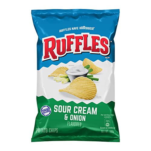 RUFFLES Sour Cream and Onion Potato Chips 170g Large