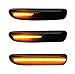 iJDMTOY Euro Smoked Lens Amber Full LED Sequential Blink Front Side Marker Light Kit Compatible With BMW E46 1999-01 3 Series Sedan, 1999-03 3 Series Coupe, Replace OEM Amber/Clear Sidemarker Lamps