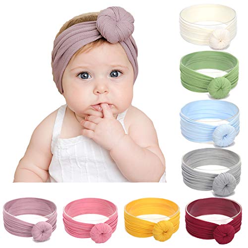 Simoda 7/8 Stück Kinder Baby Böhmischen Turban Stirnbänder Super Weiche Baumwolle Nette Turban Knot Caps (8 Stück)