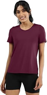 BlissClub Women Nylon Blend Solid Classic Fit T-Shirt Price In India