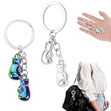 Llavero Guante De Boxeo Metálico 2Pcs, Modelo Deportivo Cromado En Color Espejo, Llavero De Metal Para Regalos Deportivos De Contacto, Karate Y Kickboxing