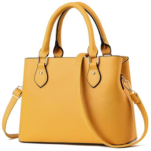 Image of CHICAROUSAL Purses and Handbags for Women Leather Crossbody Bags Women's Tote Shoulder Bag (Yellow cc)